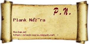 Plank Nóra névjegykártya